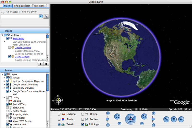 Early version of Google Earth (2006)